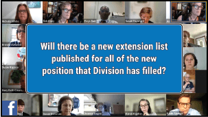 Will there be a new extension list published for all of the new position that Division has filled?